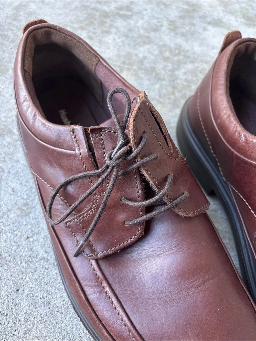 Hush Puppies Men's Dark Brown Leather Lace-Up Derby